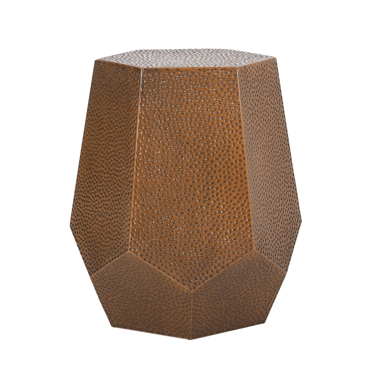 Modern Hammered Iron Geometric End Table