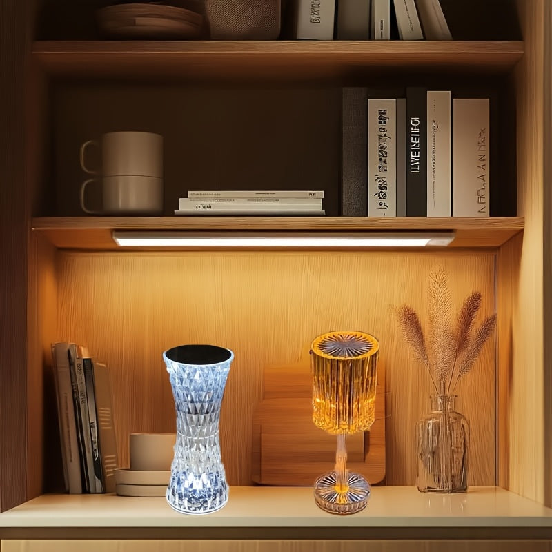 Touch Control Crystal Lamp – Rechargeable LED Night Light for Bedroom or Gifts