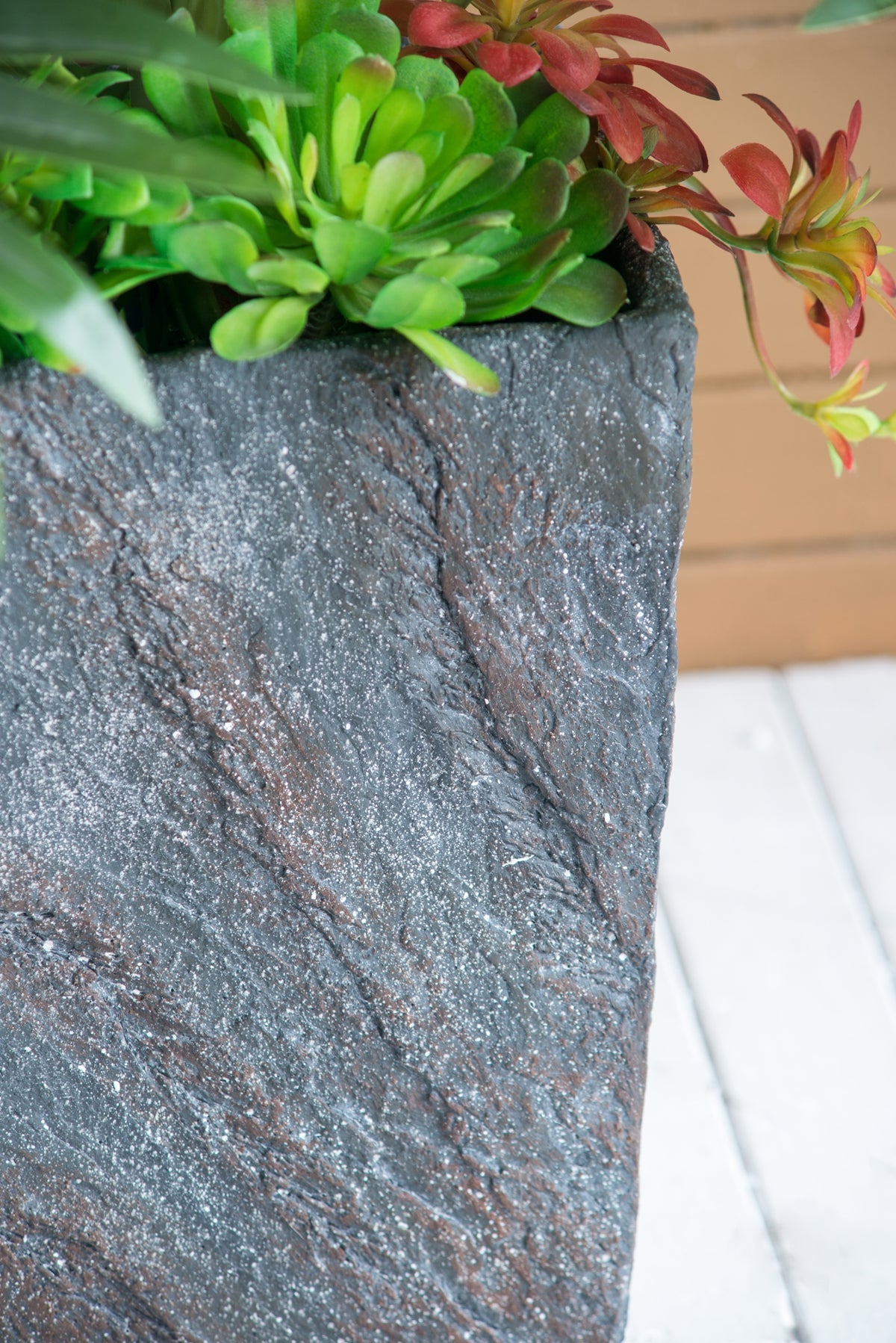 9.4x9.4x18.1" Cement Planter Large