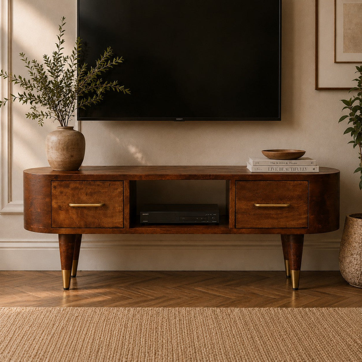 Solid Wood Valenza Media Unit