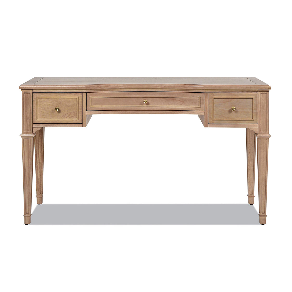 Dauphin 55" 3-Drawer Wood Executive Desk Natural Brown