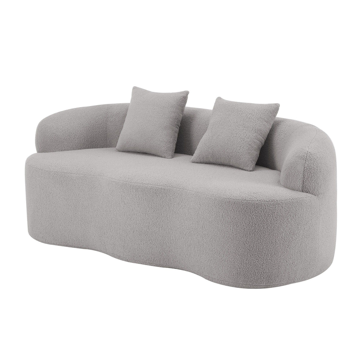 Curved Loveseat Sofa With Round Armrest