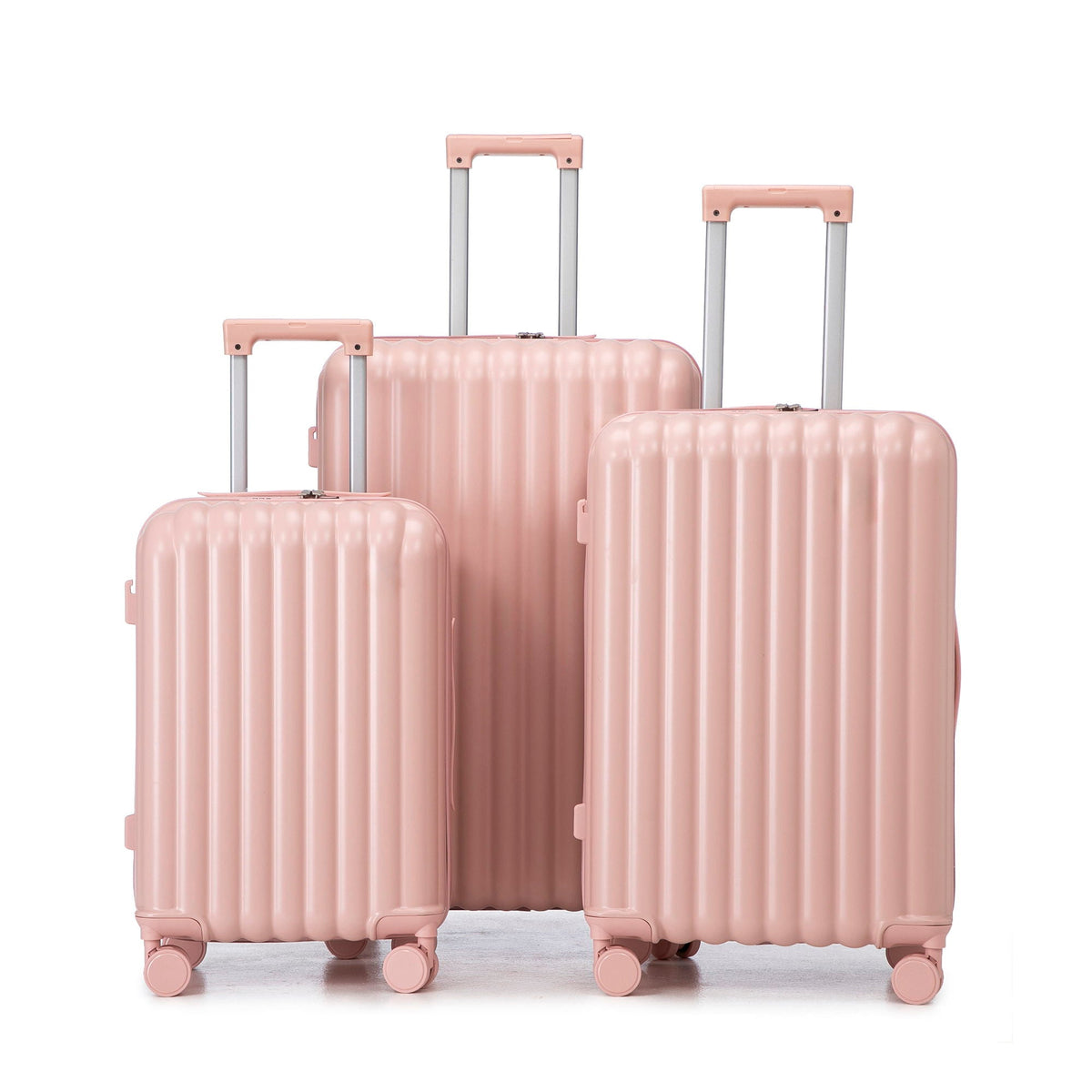 20" / 24" / 28" 3 Pieces / Set Spinner Wheel Luggage, Carry On Suitcase, With Cup Holder & USB Port & Phone Holder