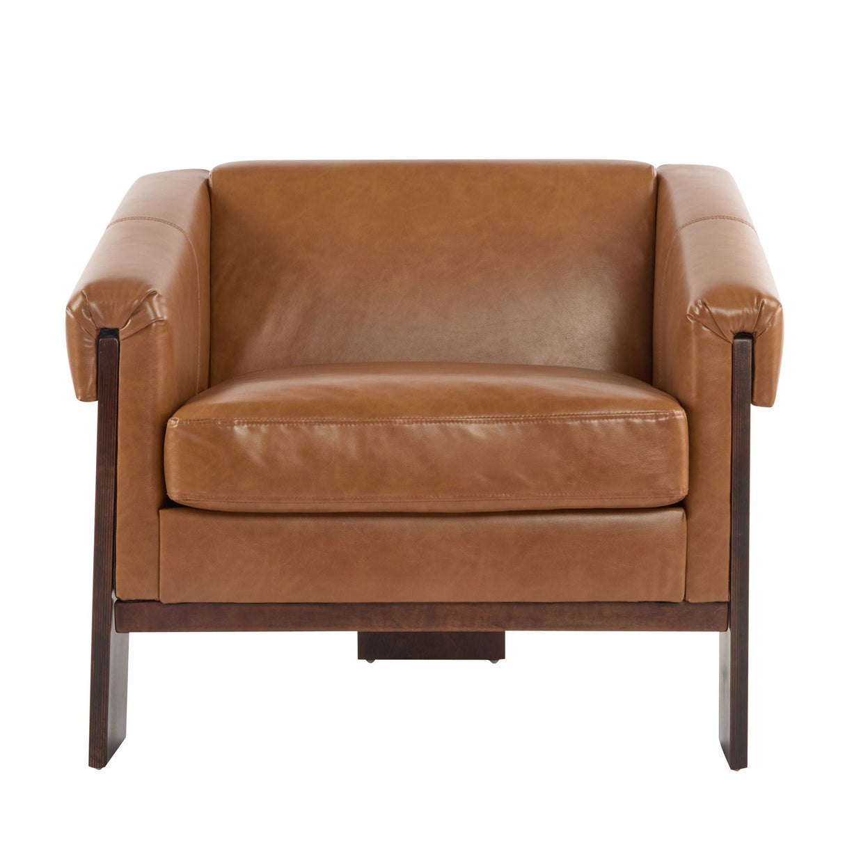 Sierra Vintage Modern Accent Chair With Deep Cushions And Wide Armrests