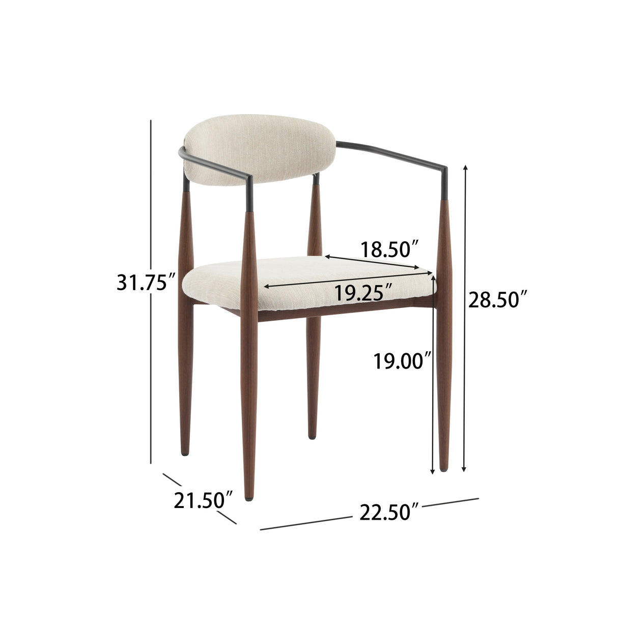 Fielding Mid-Century Modern Dining Chair, Set of 2