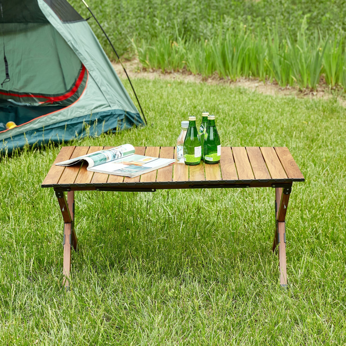 Lightweight Aluminum Roll-Up Rectangular Outdoor Table