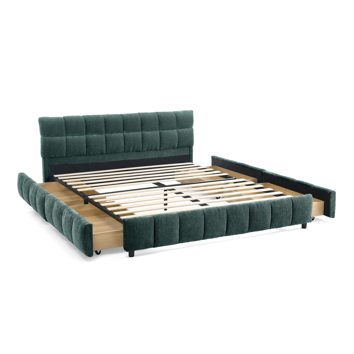 Modern Platform Bed Frame With Thick Fabric