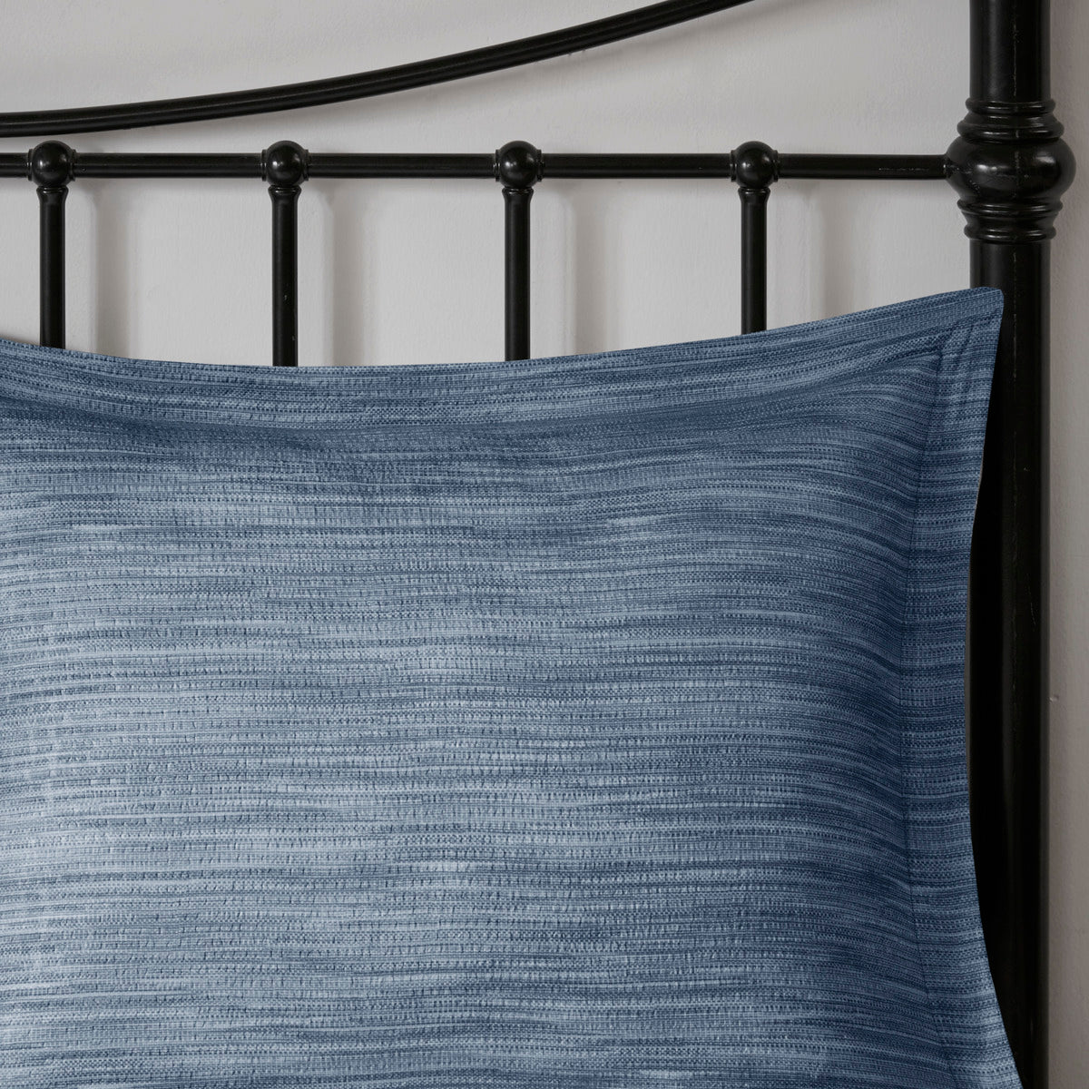 7 Piece Printed Seersucker Comforter Set Navy Queen