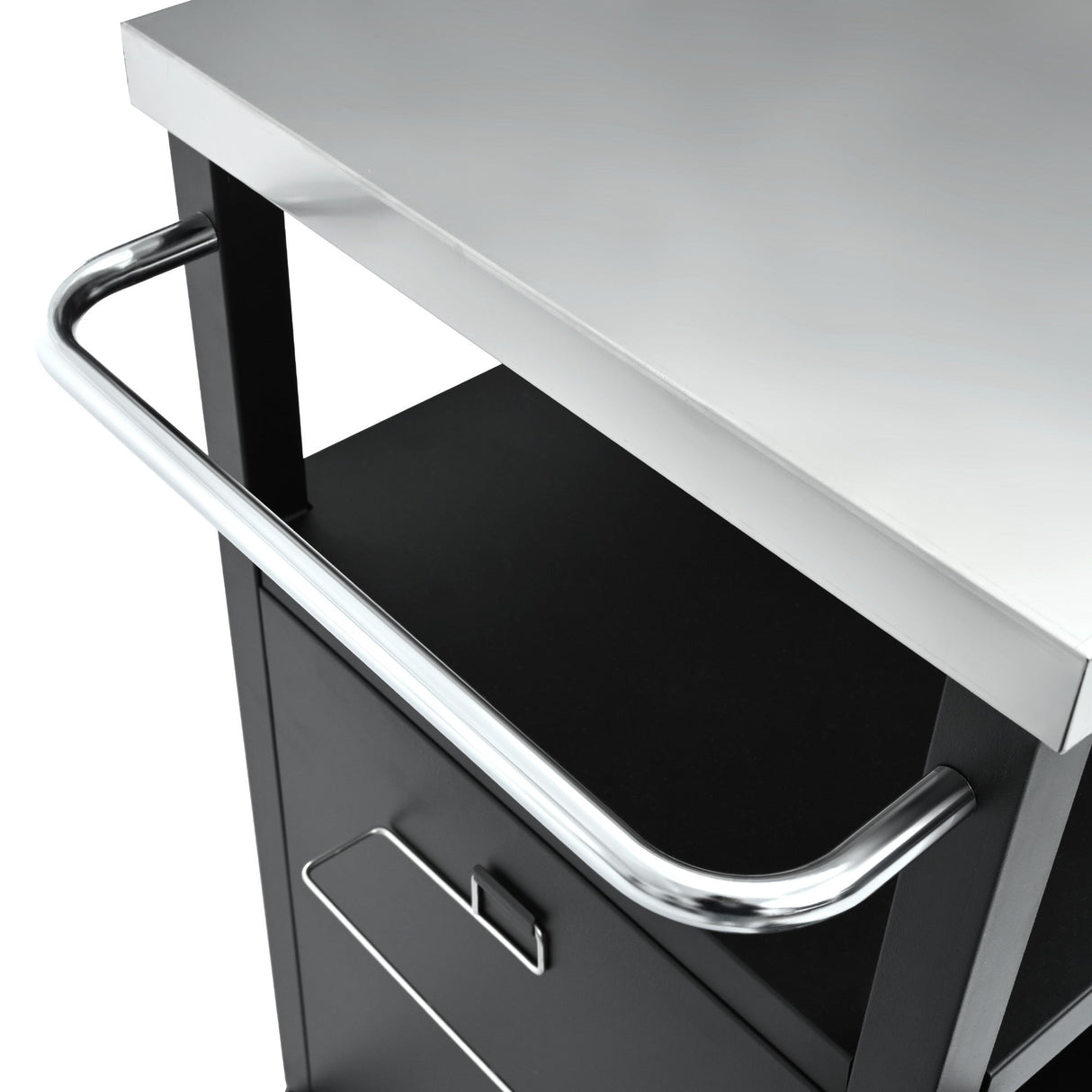 K&K 54.5" Outdoor Kitchen Island with Stainless Steel Tabletop