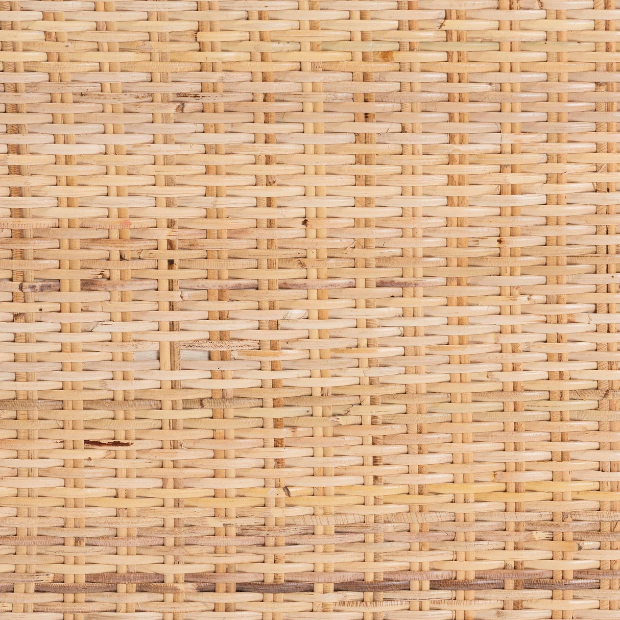 Console Table with One Shelf in Natural Rattan and Wood