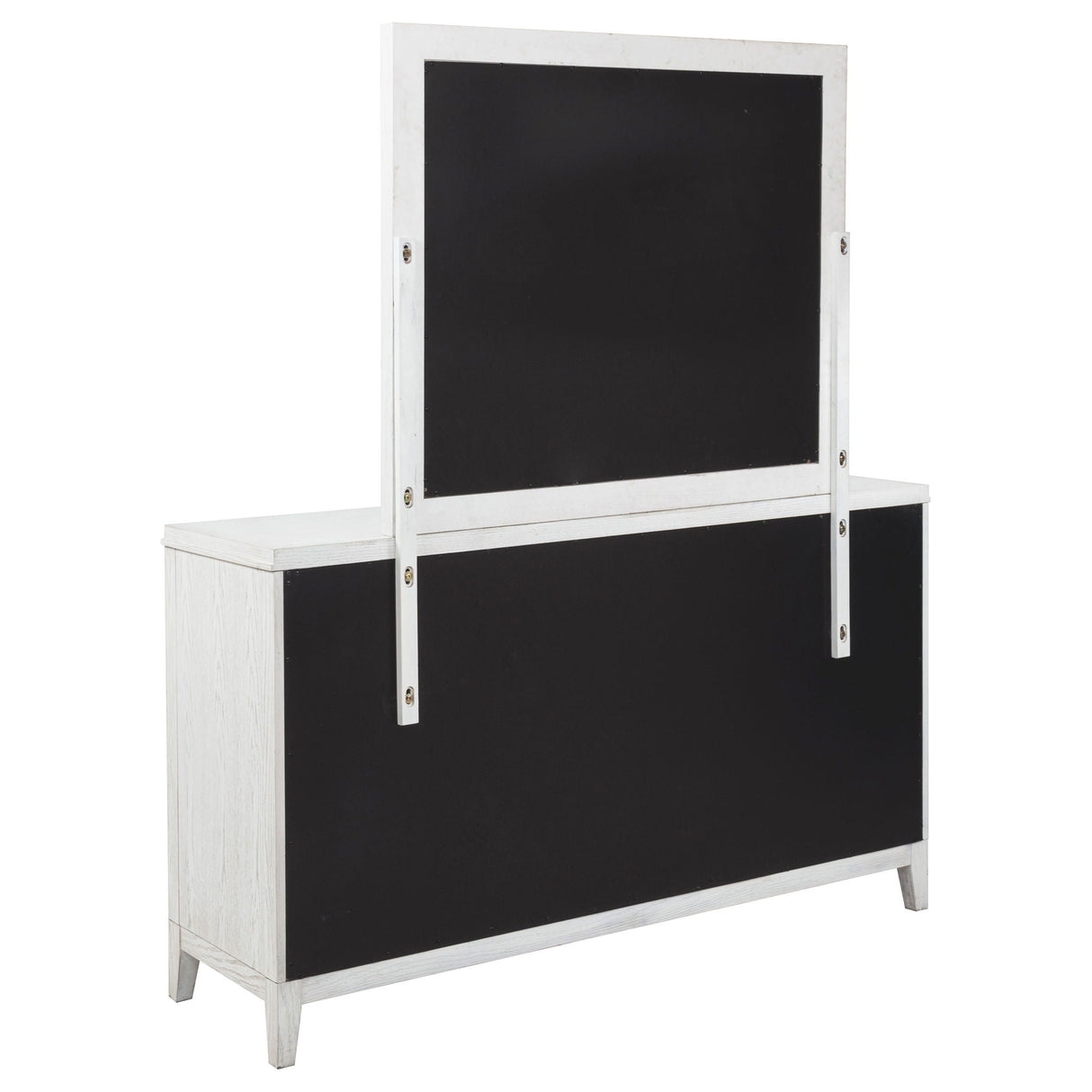 Marielle 6-drawer Dresser with Mirror Distressed White