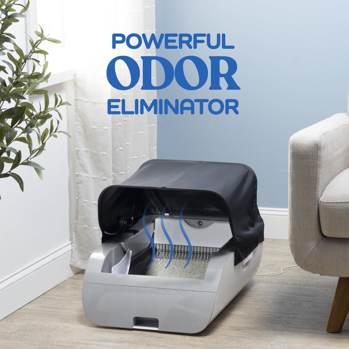 Smart Cat Litter Box with Wide Opening