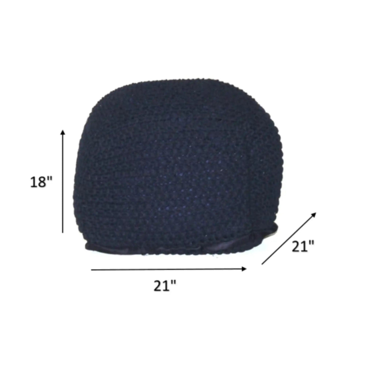 Semi Rounded Pouf Cable Knitted Perfect Seating