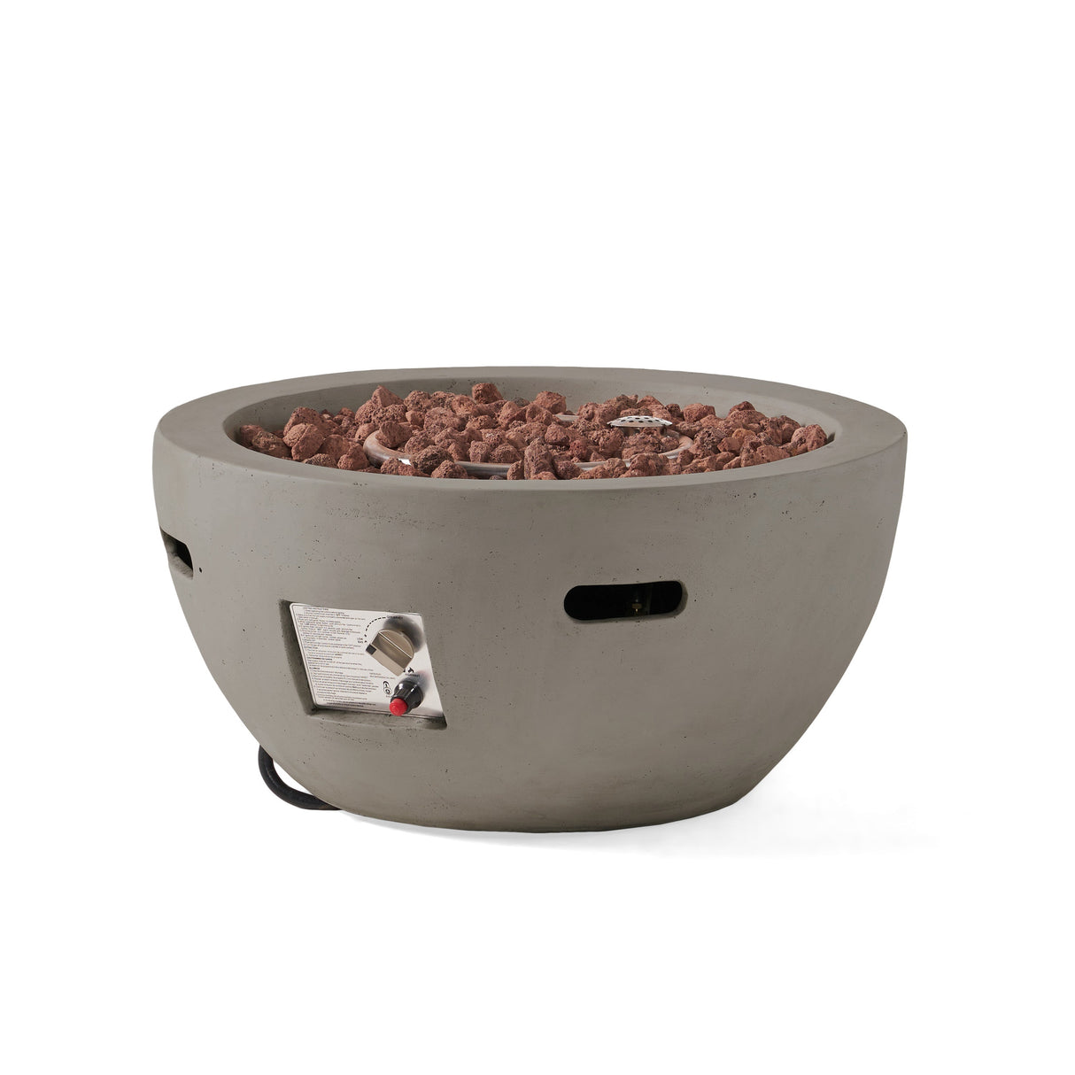 27' Bowl Shaped MGO 40,000 BTU Propane Fire Pit, Light Grey (Tank Cover not Included)