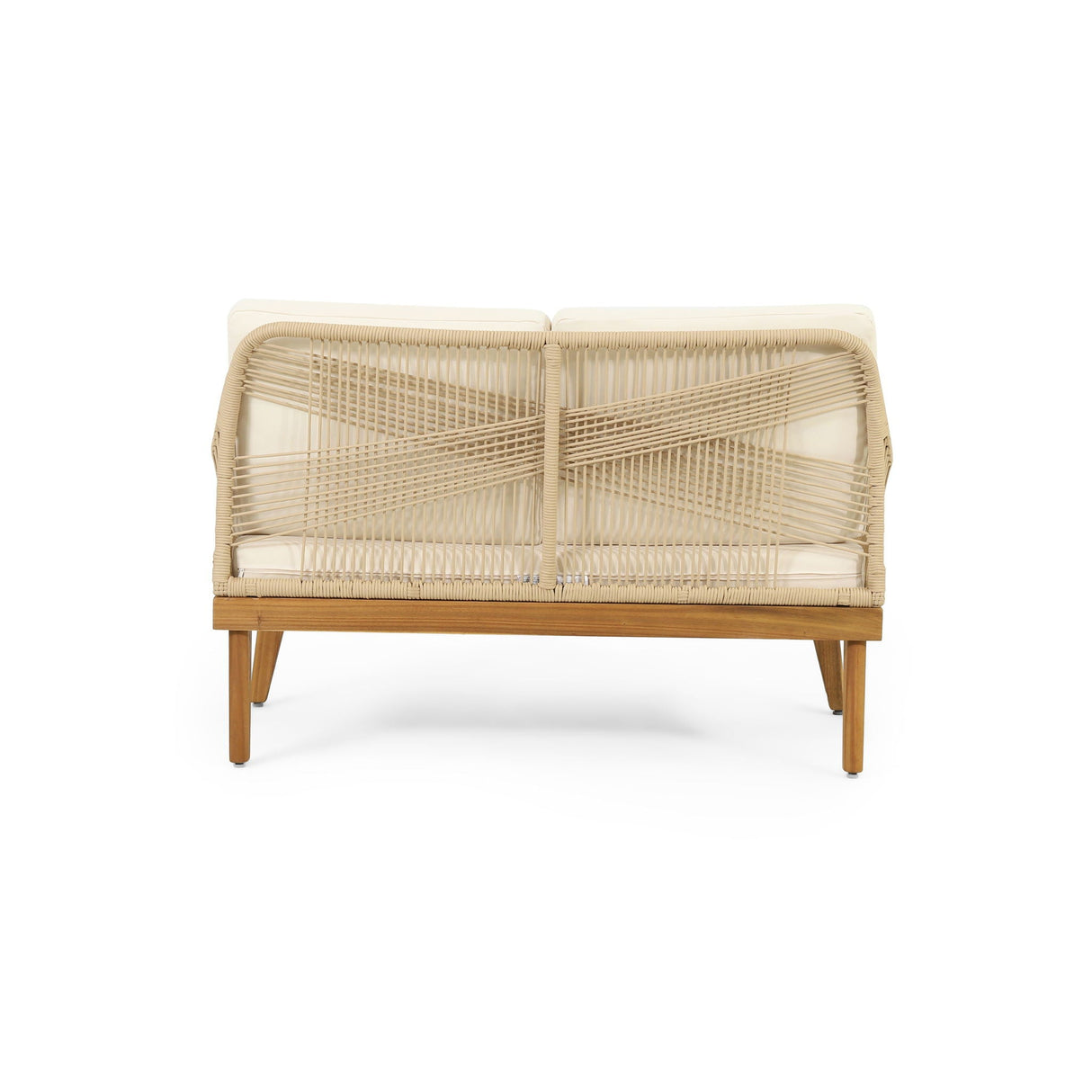 Hueber - Outdoor And Rope 4 Seater Chat Set With Cushions - Teak