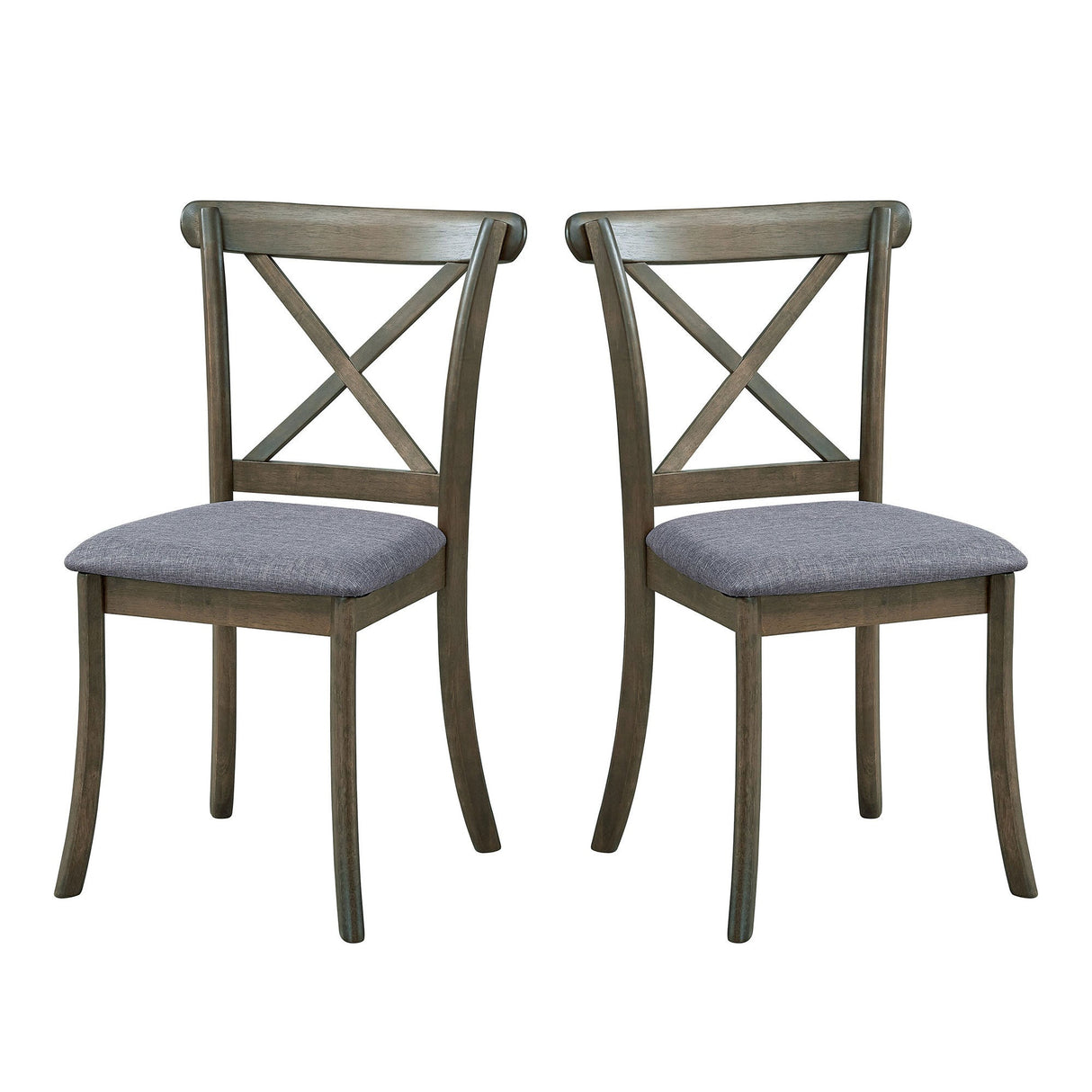 Wooden X Back Dining Chairs Set of 2