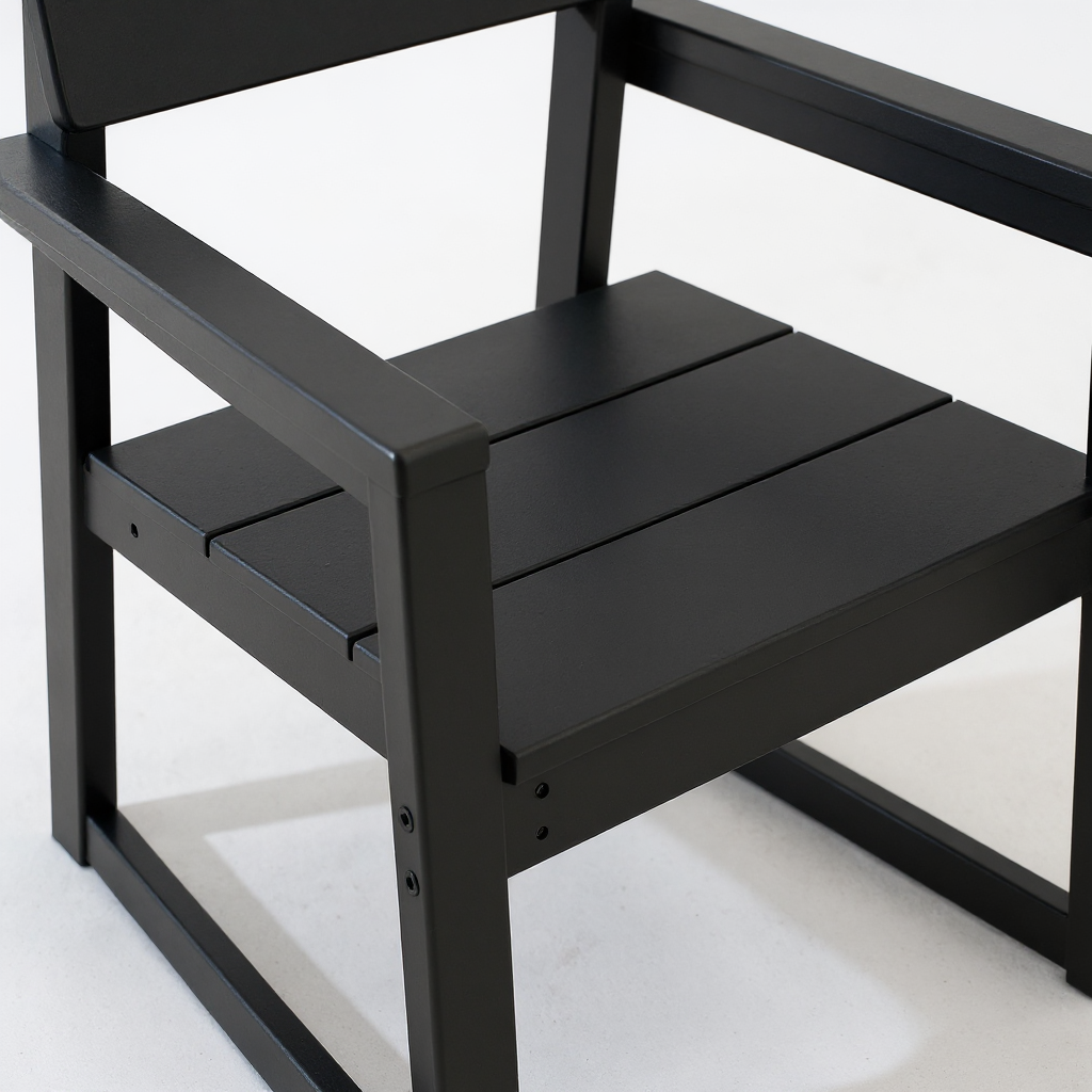 Black HDPE outdoor & garden Armchairs with backres Modernist Designt chairs