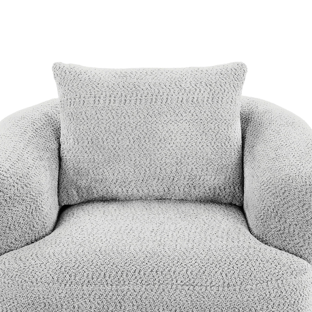 360° Swivel Barrel Sofa Chair With Throw Pillow, Upholstered Accent Chair
