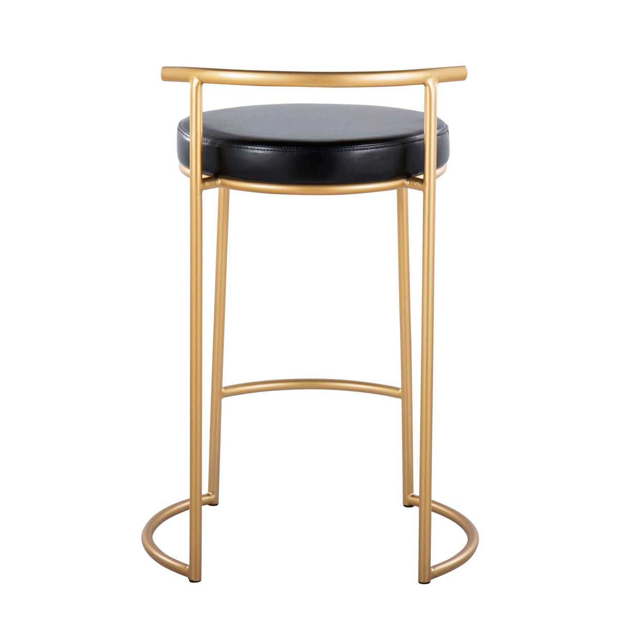 Fuji - Round Contemporary Fixed Height Counter Stool (Set of 2)