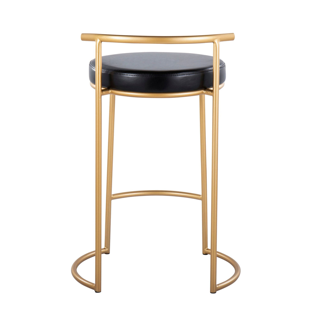 Fuji - Round Contemporary Fixed Height Counter Stool (Set of 2)