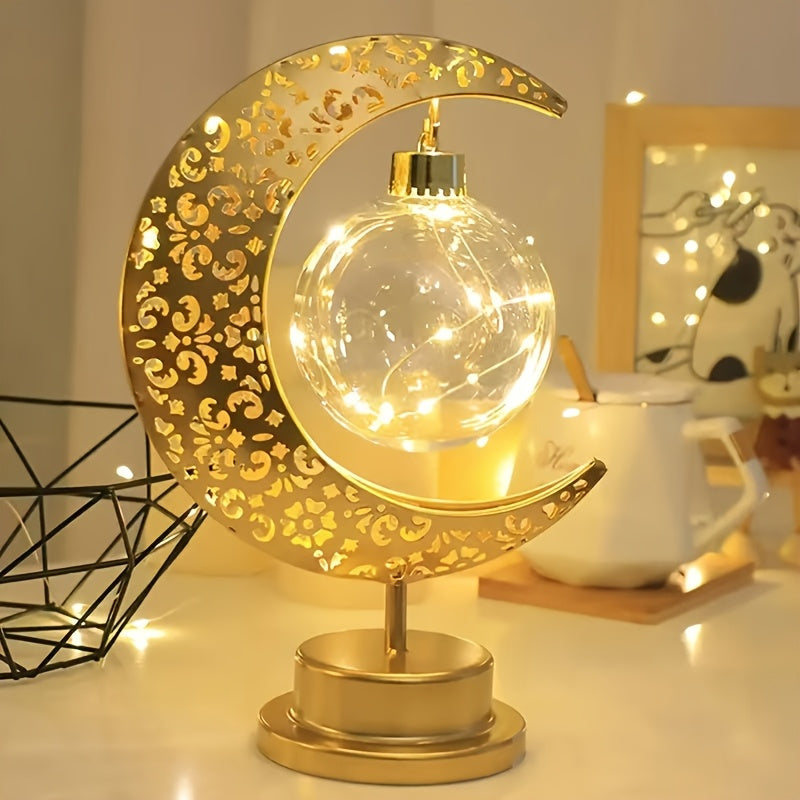 Crescent Moon LED Table Lamp – Festive Decorative Light for Home & Celebration