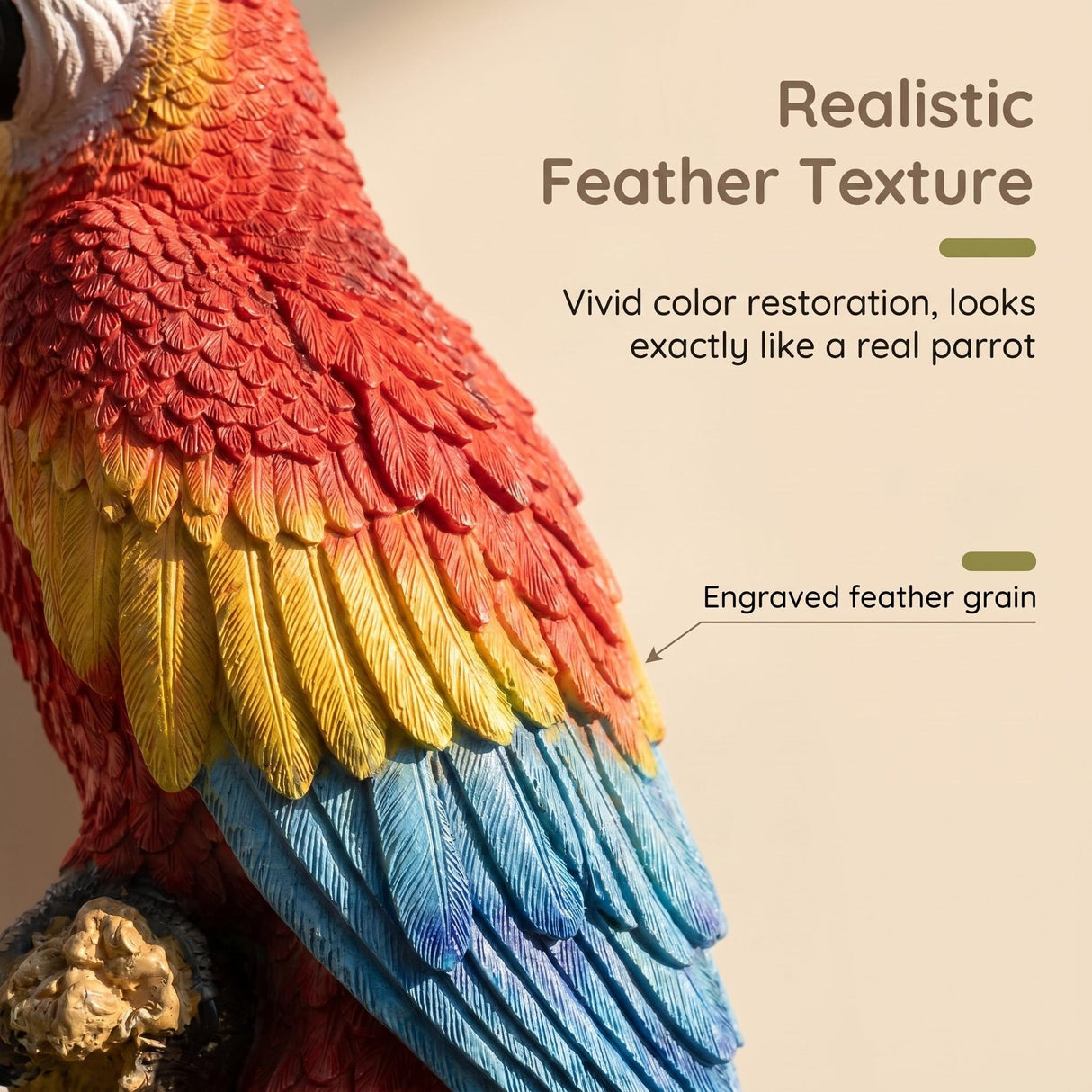 Hanging Scarlet Macaw Parrot Statue