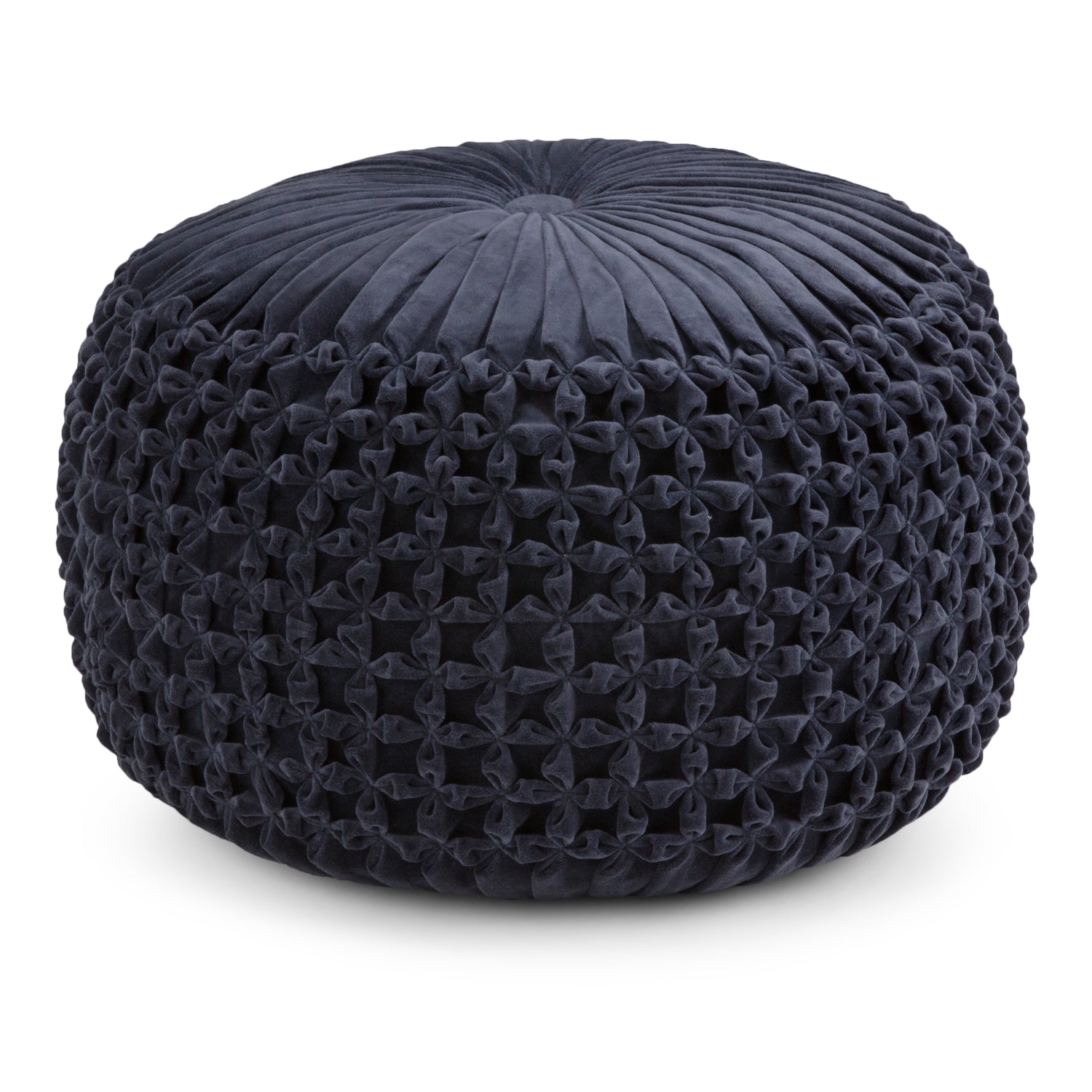 Renee-Round-Pouf-Navy-