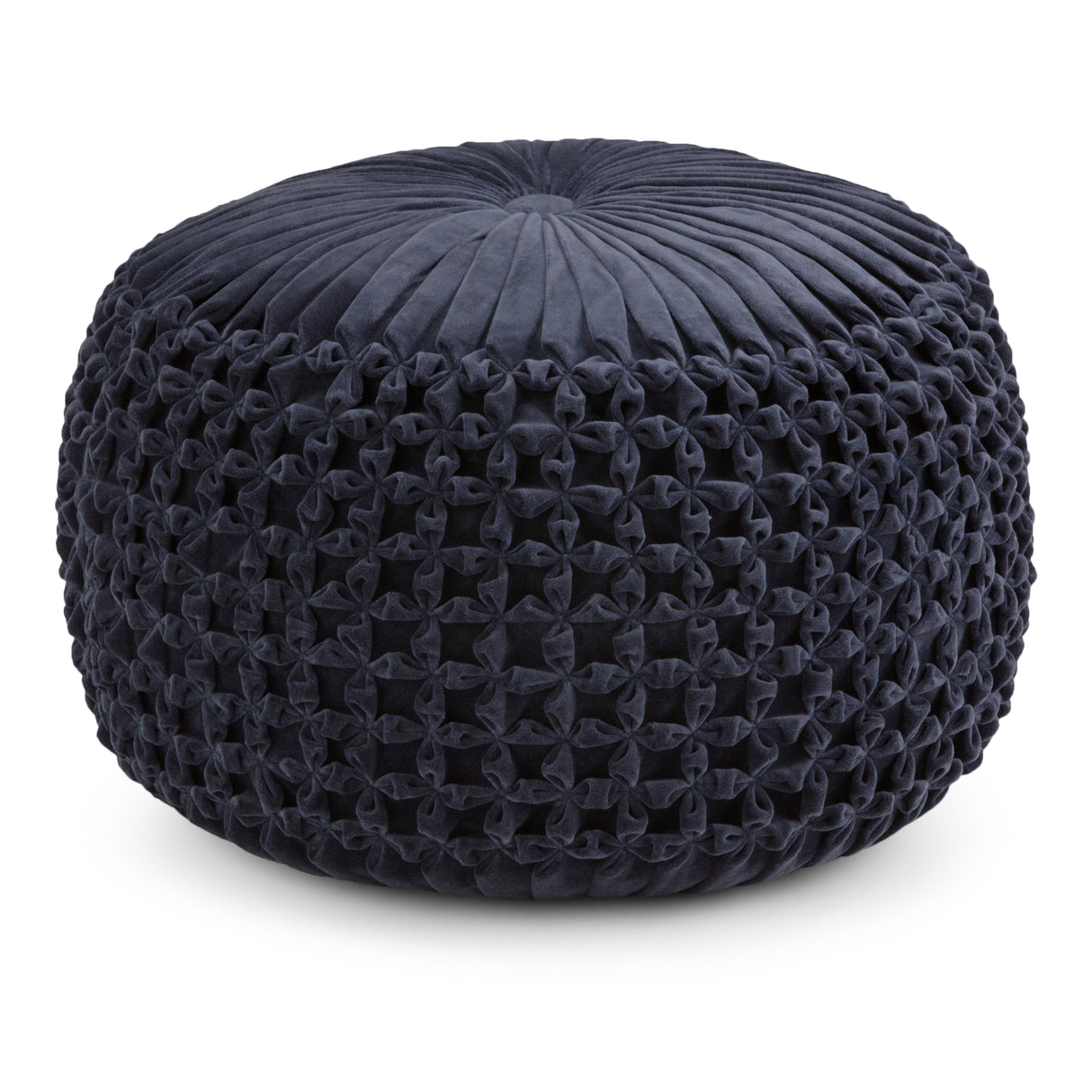 Renee-Round-Pouf-Navy-