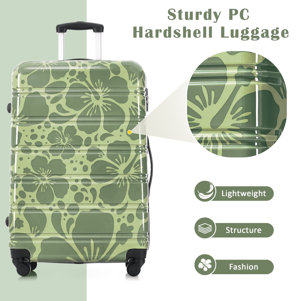 3-Piece Hard Shell Luggage Set – 20" 24" 28" by GigaTech