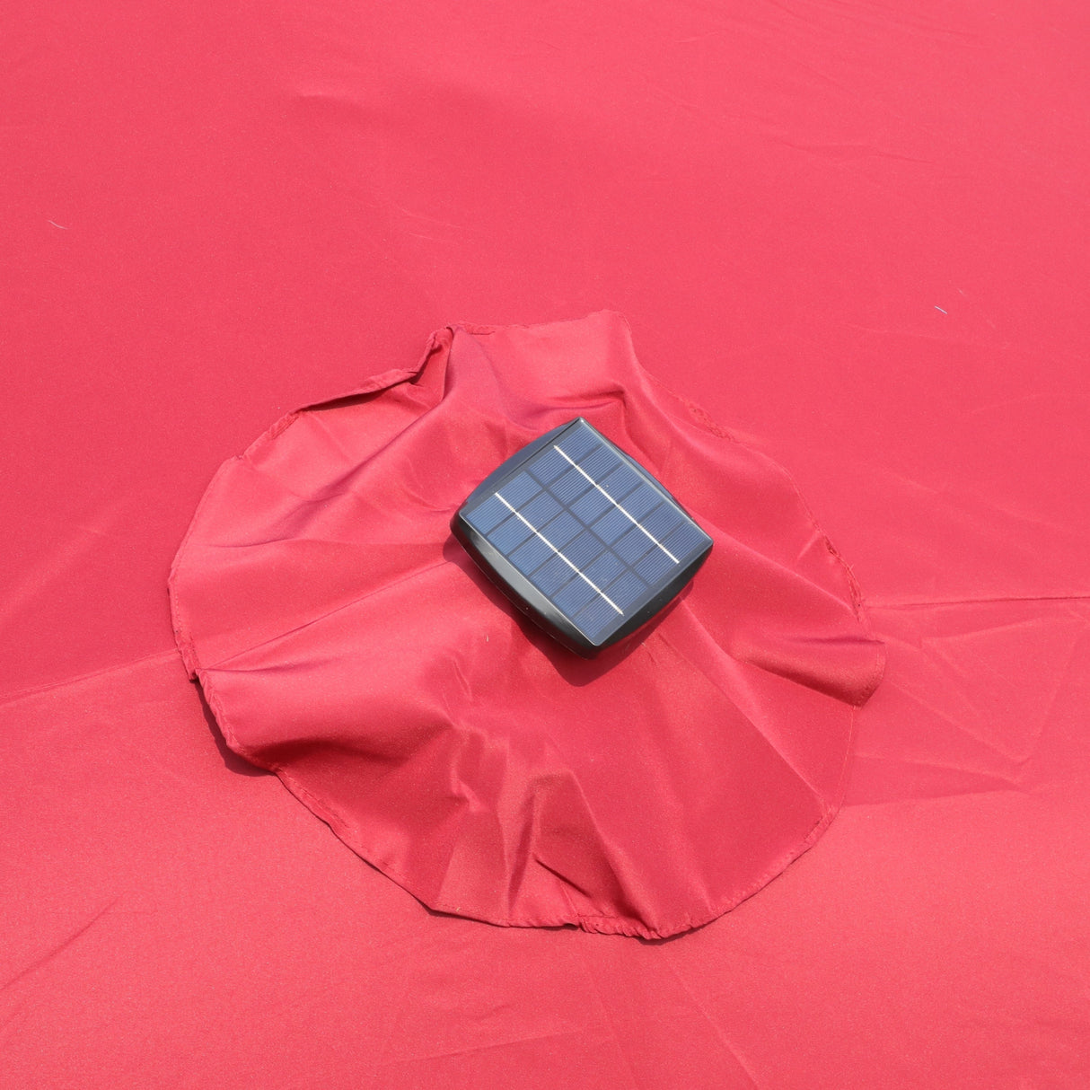 15x9ft Large Double-Sided Rectangular Outdoor Patio Umbrella with Light and Base - Red