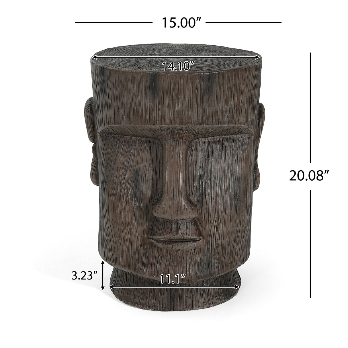 Outdoor Side Table - Easter Island Moai Statue Pedestal
