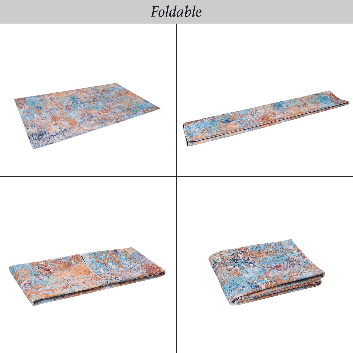 Naar Washable Area Rugs, Low-Pile, Non-Slip, Non-Shedding, Foldable, Kid & Pet Friendly