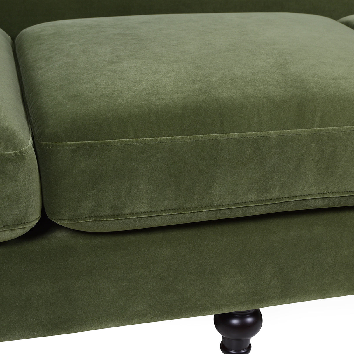 Alana lawson three-cushion tightback sofa, olive green performance velvet
