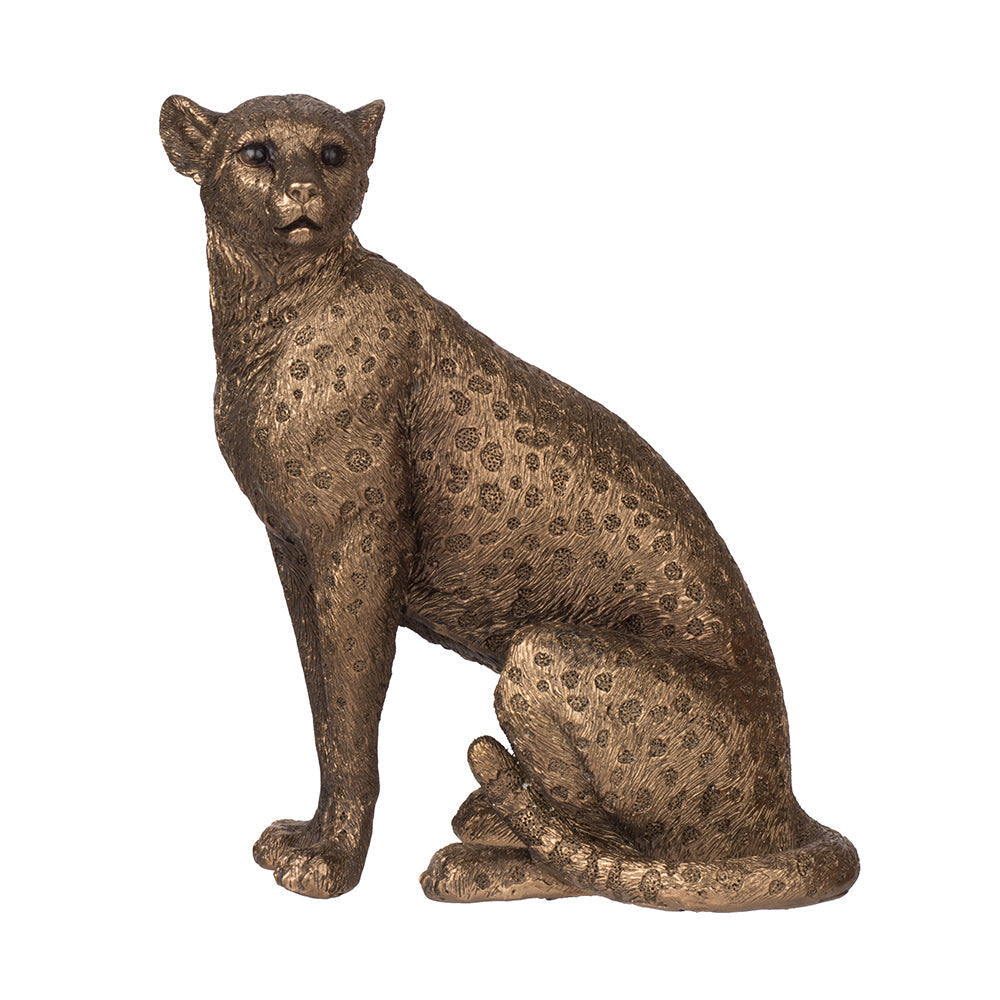 Copper Panther Animal Statue Decor