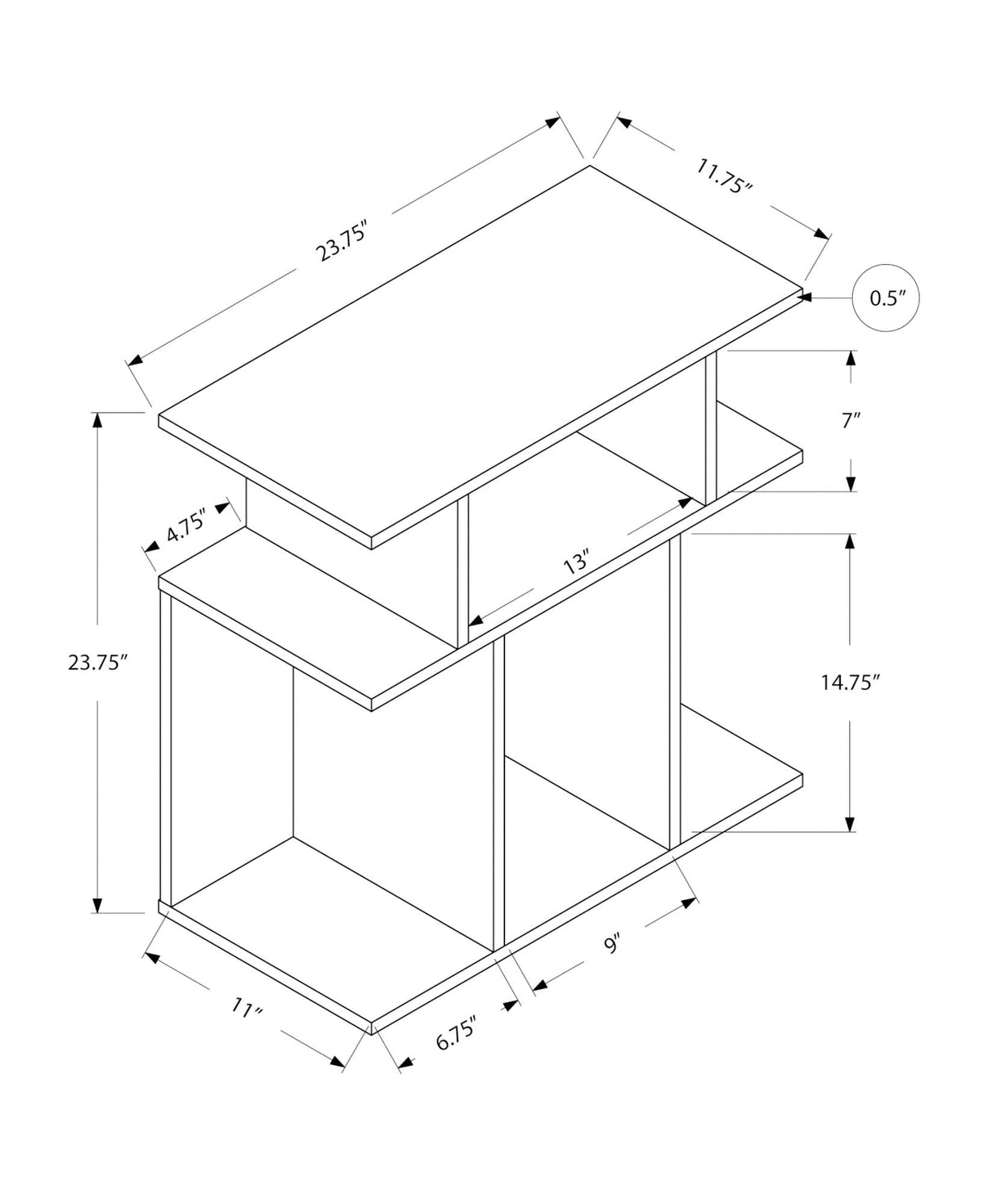 Accent Table, Side Contemporary & Modern - Black