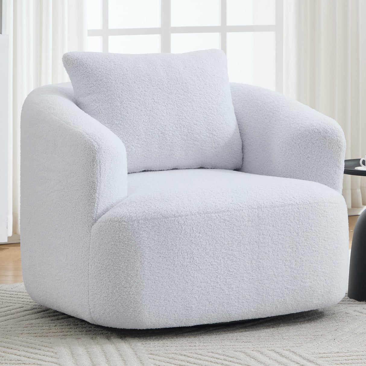 360° Swivel Round Upholstered Comfy Chair