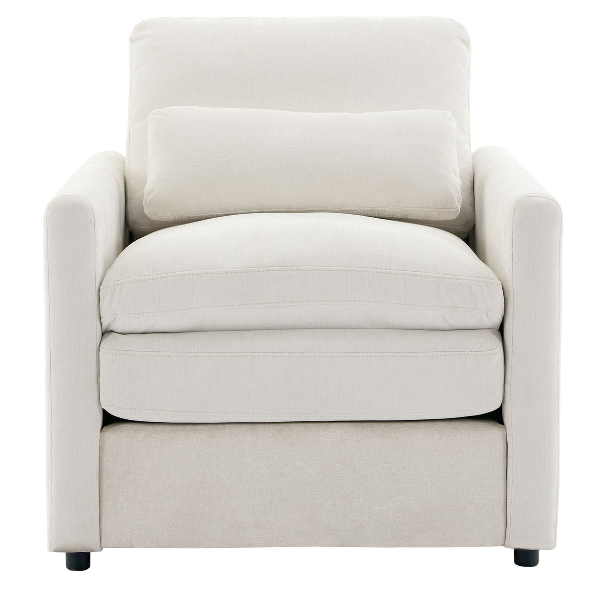 Cozy Upholstered Cushion Armchair For Living Room