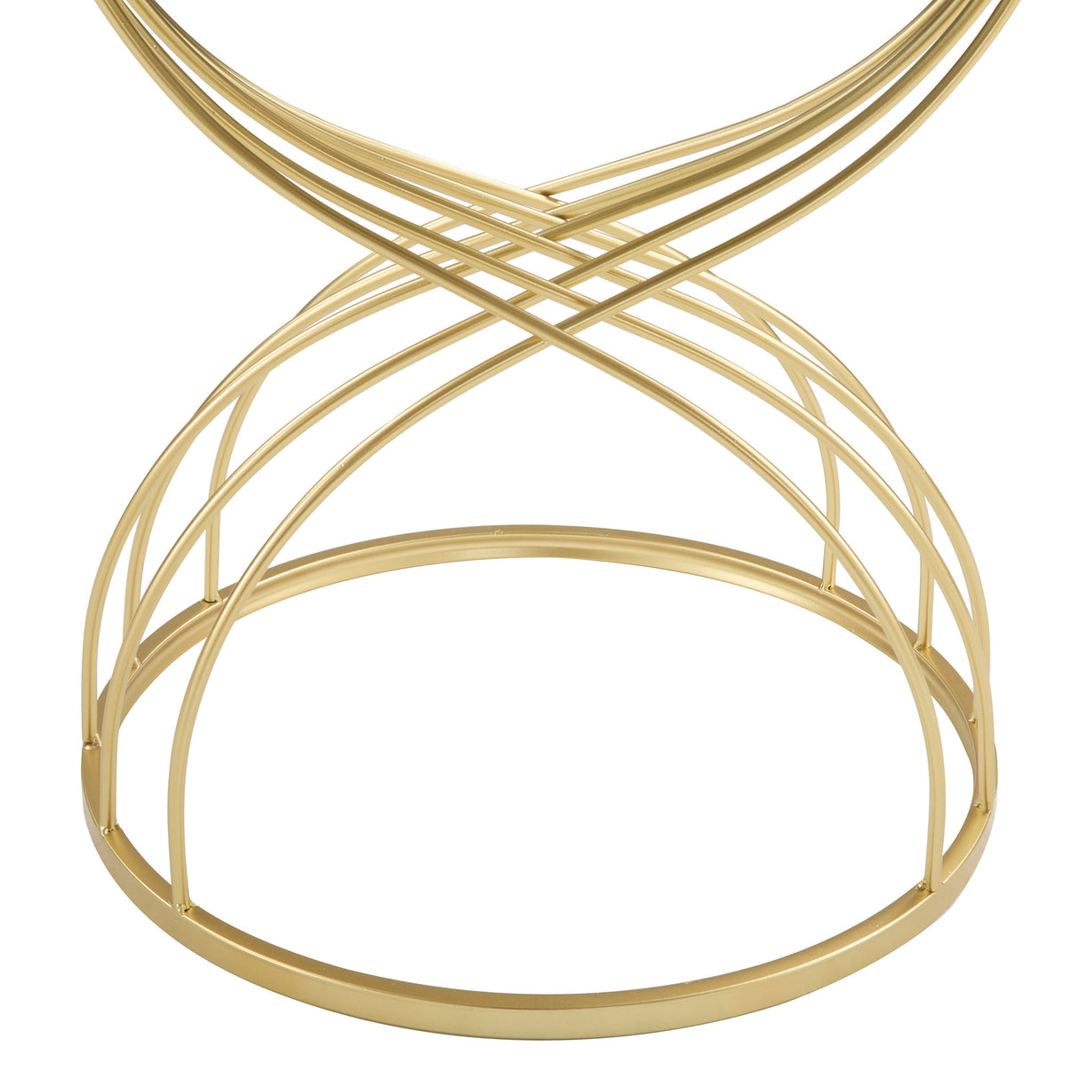 Modern Side Table with Golden Metal Frame and Black Mirror Top