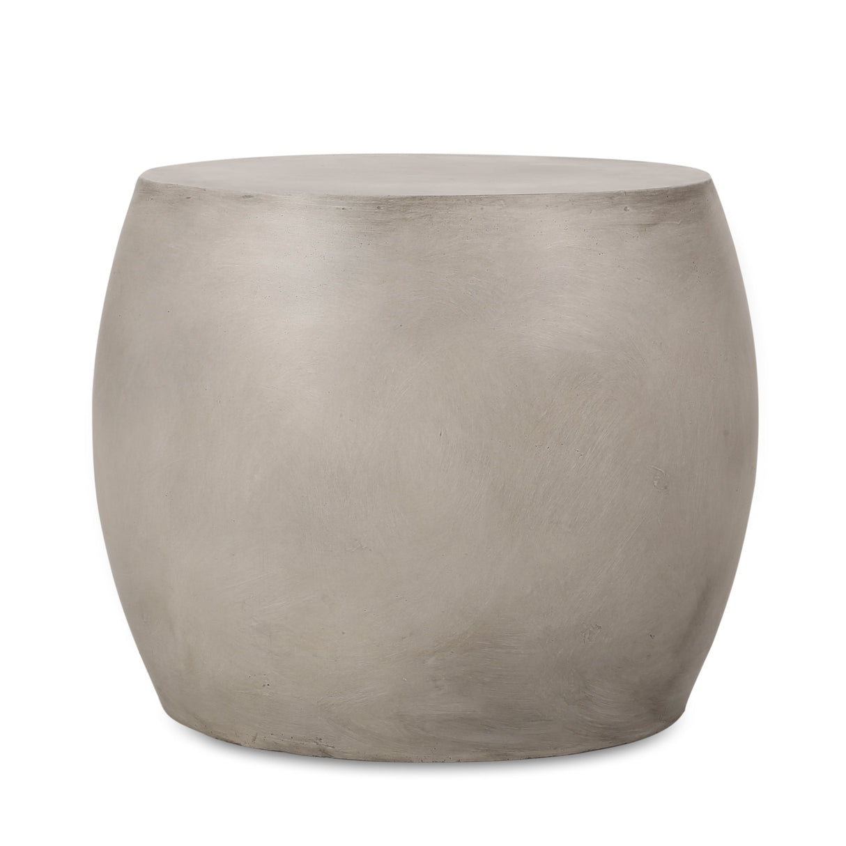 Outdoor Oval-Shaped Side Table, Light Grey