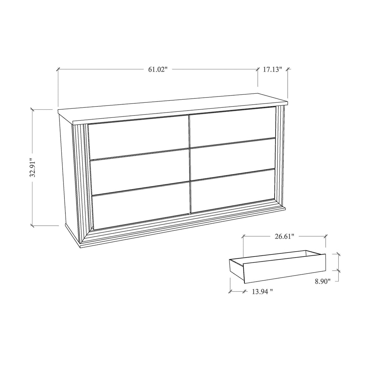 Moon - Dresser With LED Lighting - Marble