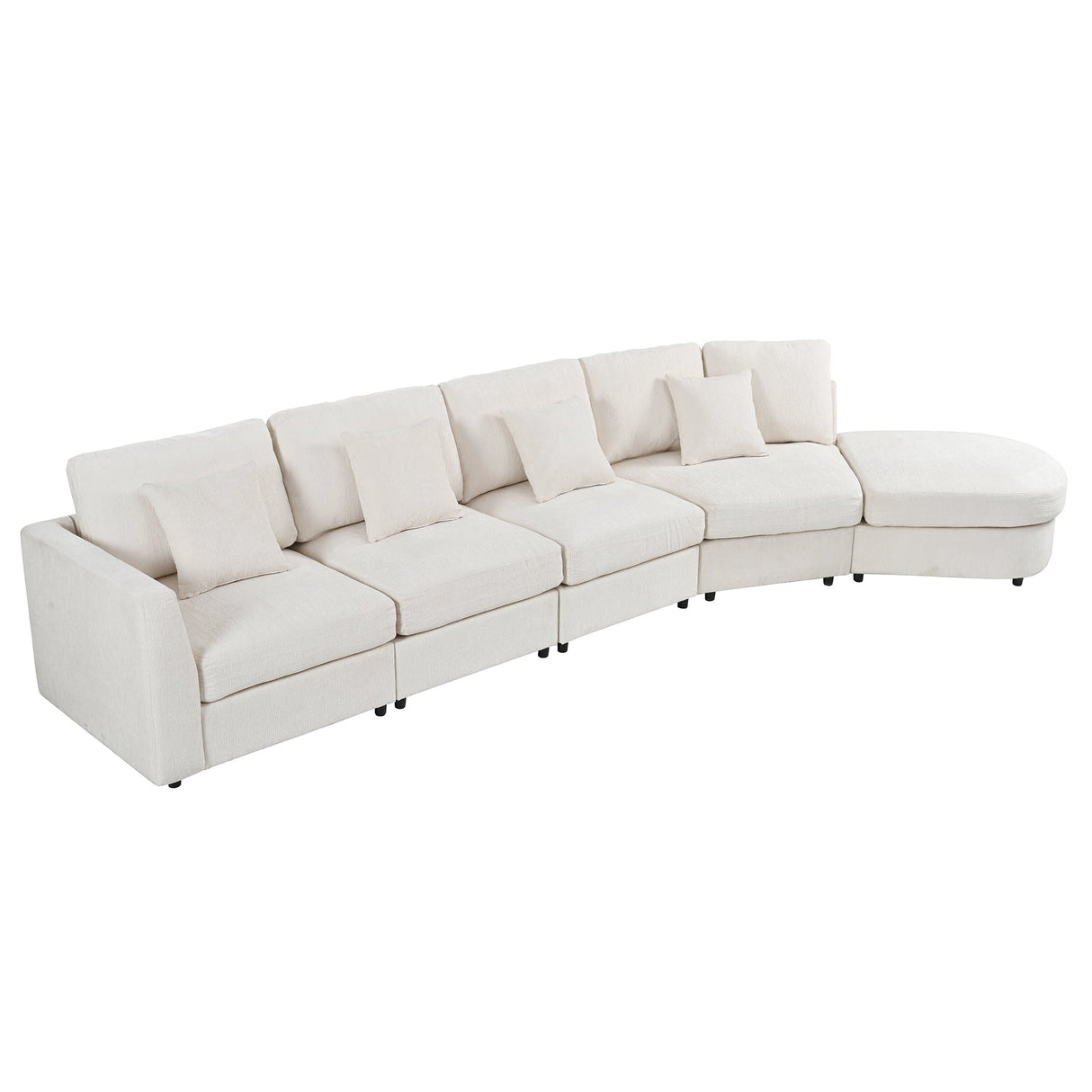 U_Style Modern 5-Seater Curved Modular Sectional Sofa