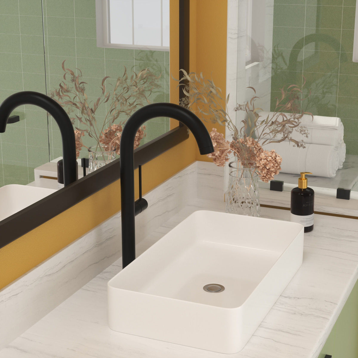 Modern Ceramic Rectangular Bathroom Vessel Sink With European Design