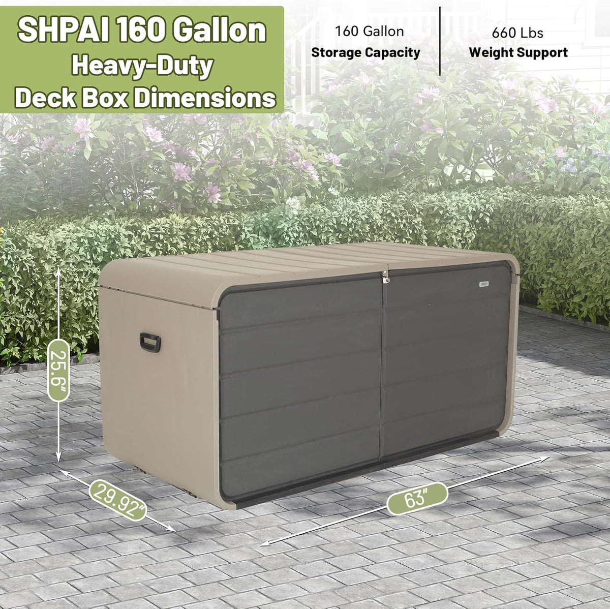 160 Gallon Heavy-Duty Resin Deck Box