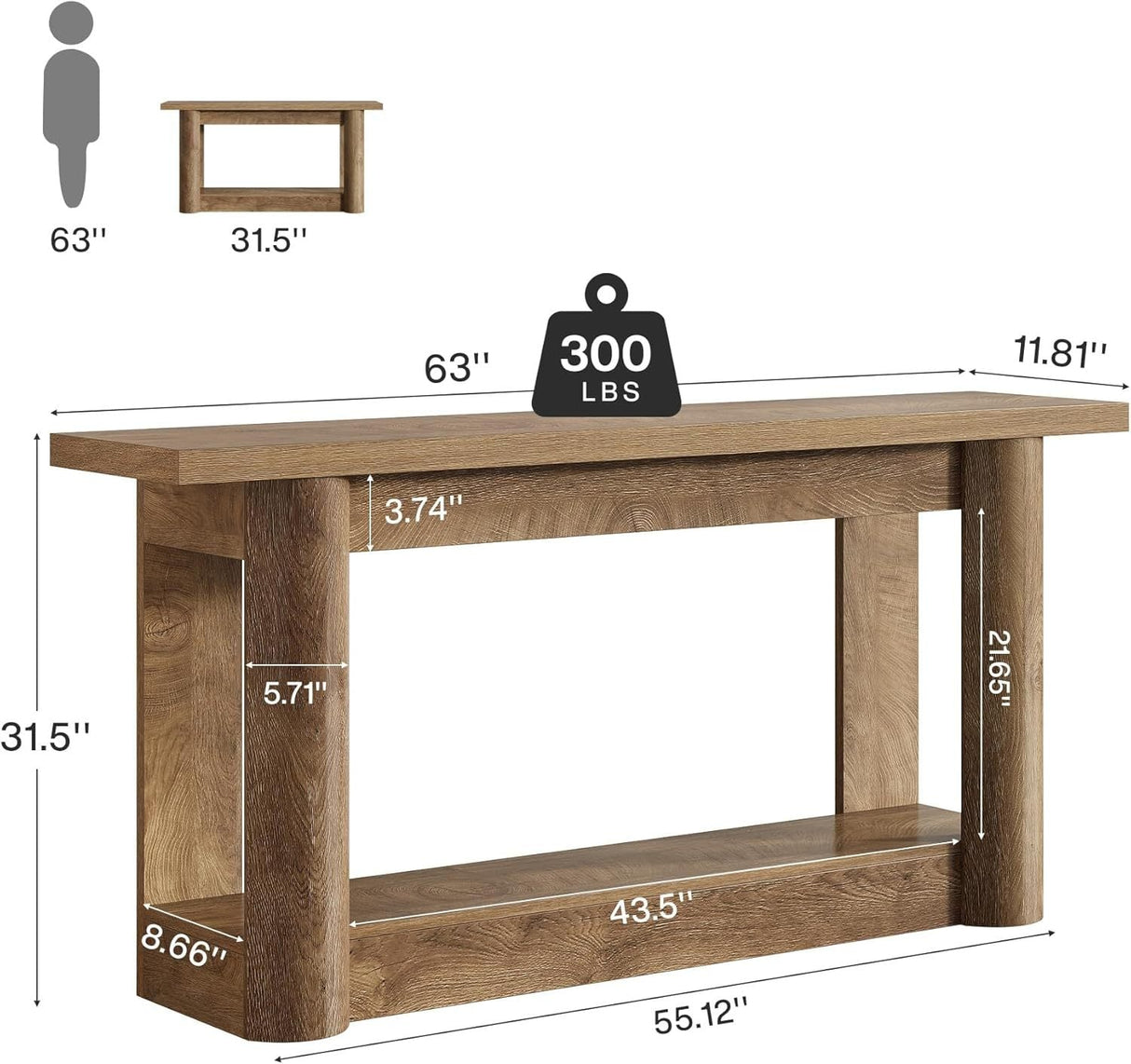 2-Tier Foyer Table,Entryway Sofa Table,Console Table