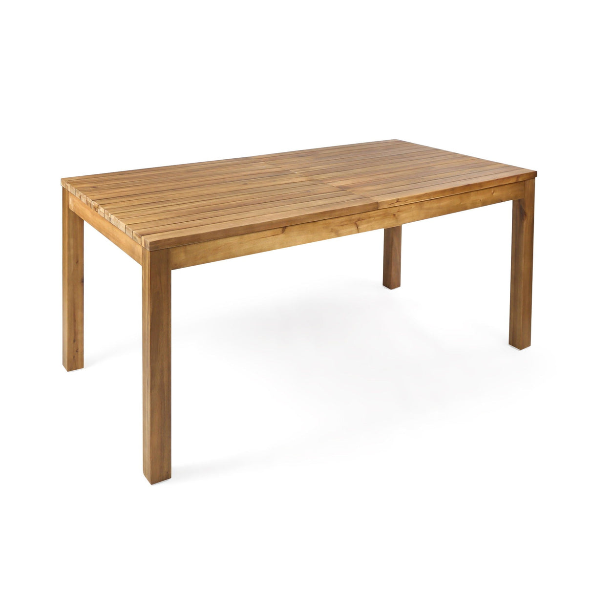 Wilson Expandable Dining Table With Slat Design - Teak Acacia Wood