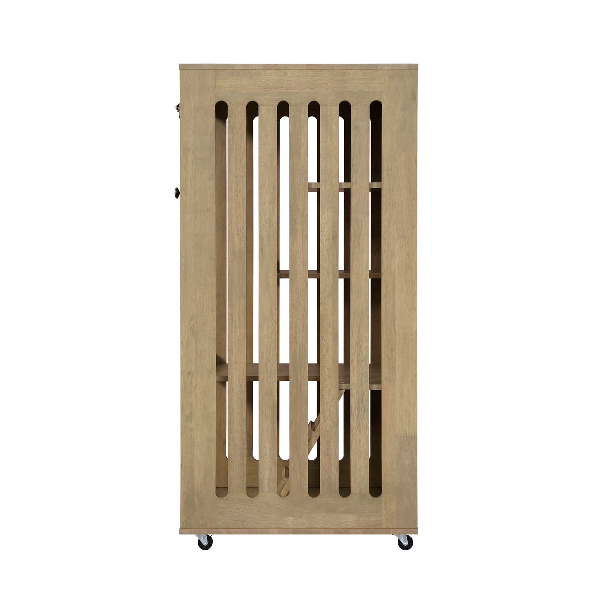 Basia Rubber Wood Cat Cabinet with Wheels