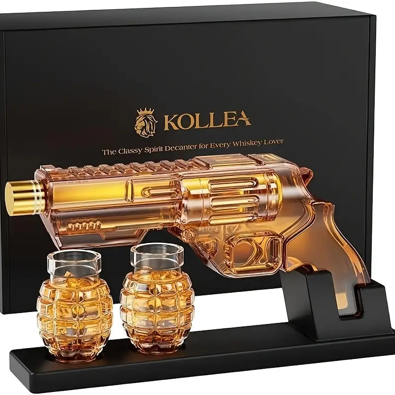 Magnum Revolver Whiskey Decanter Set