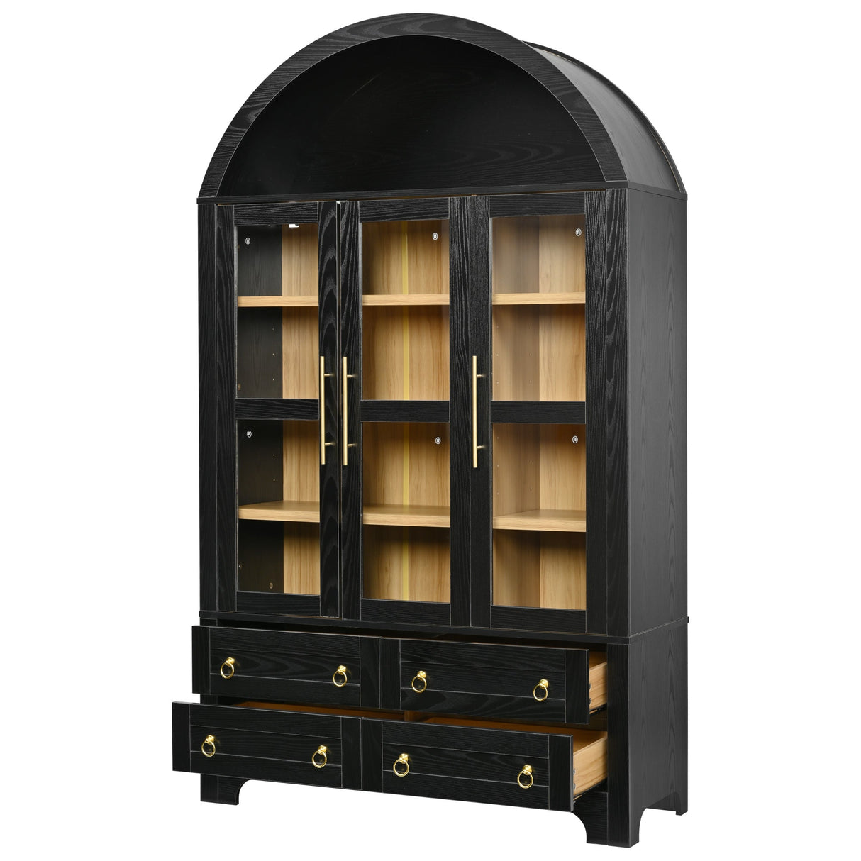 K&K 72.8" Tall Arched Pantry Cabinet