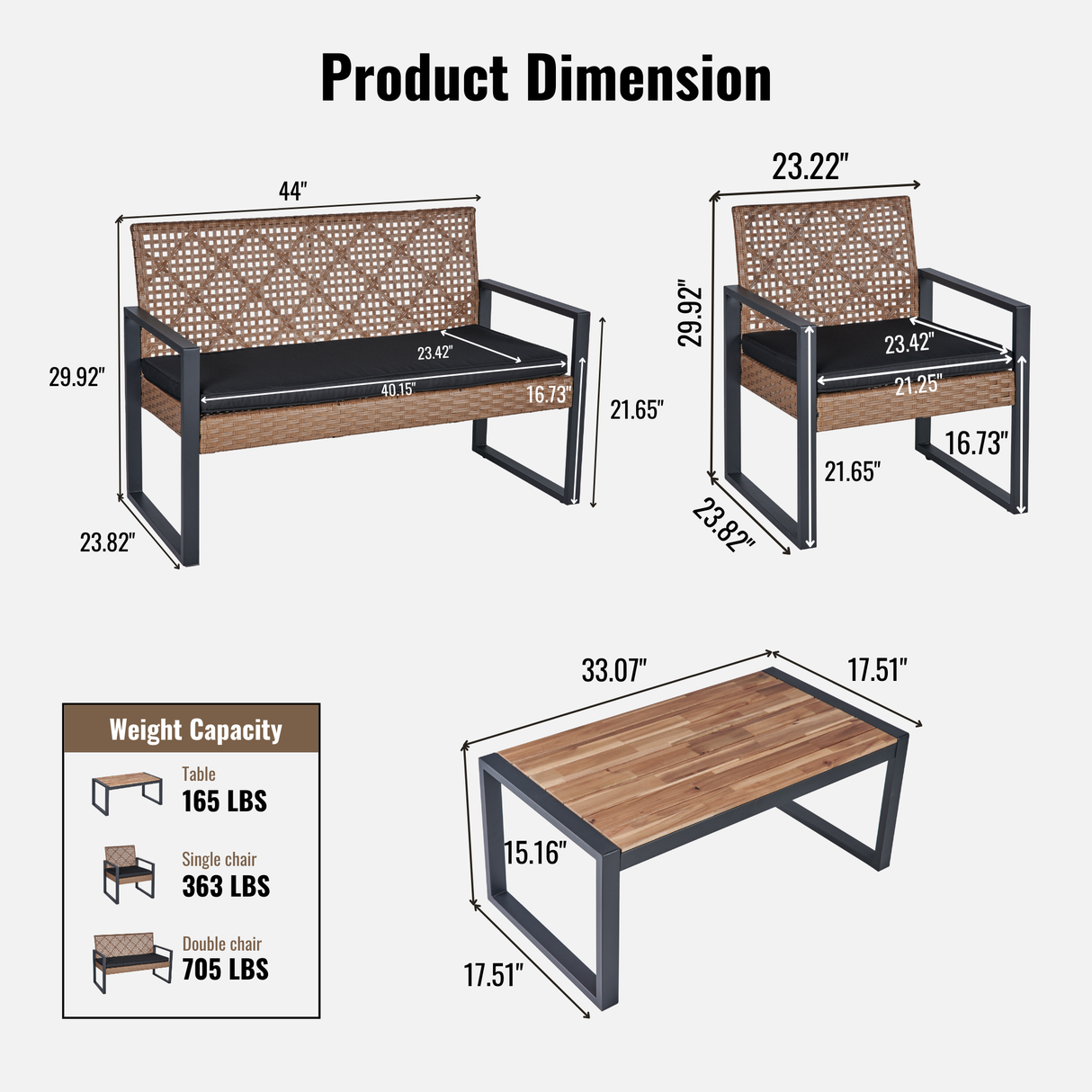 4-Piece Patio Furniture Set