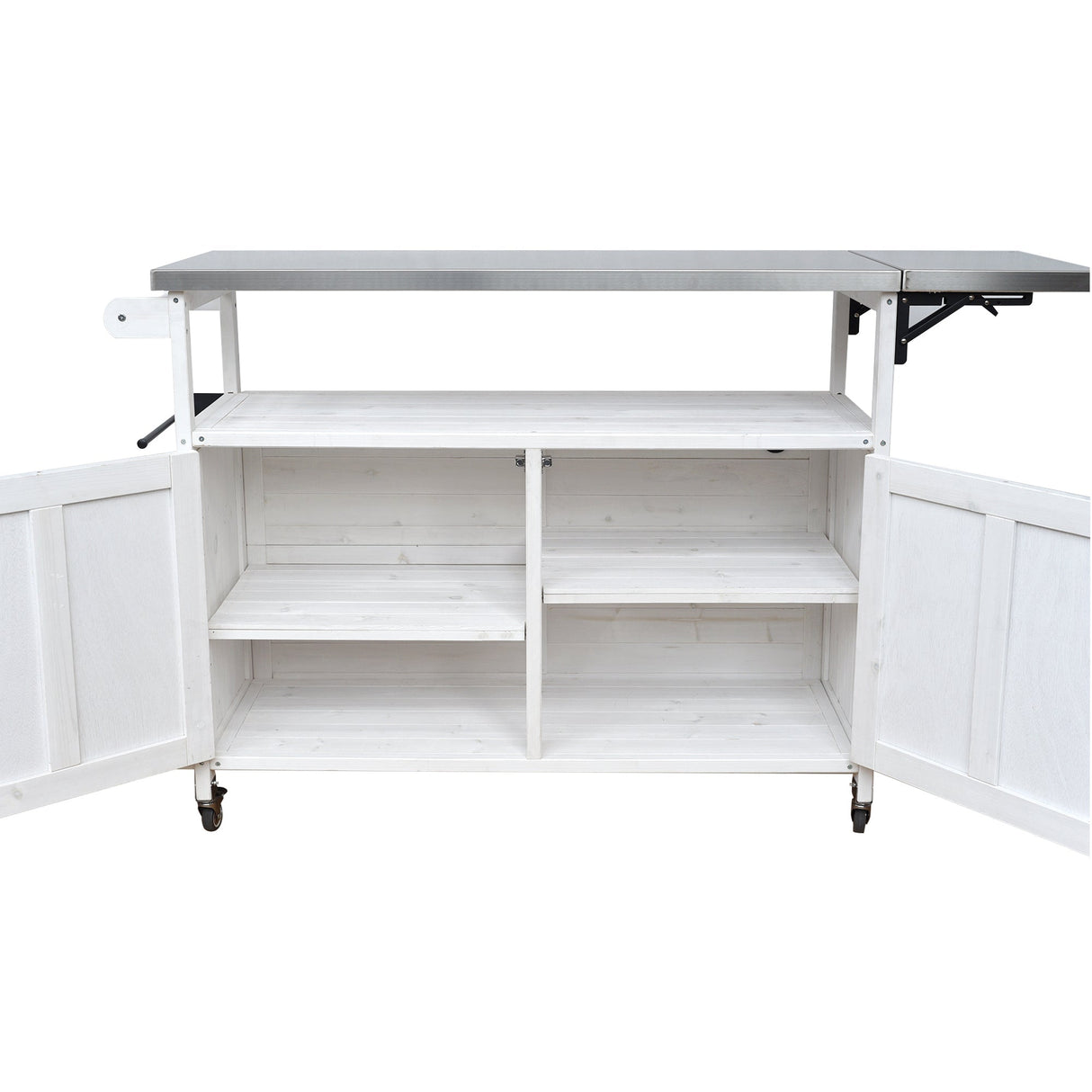 Foldable Outdoor Kitchen Island Patio Cart with Storage